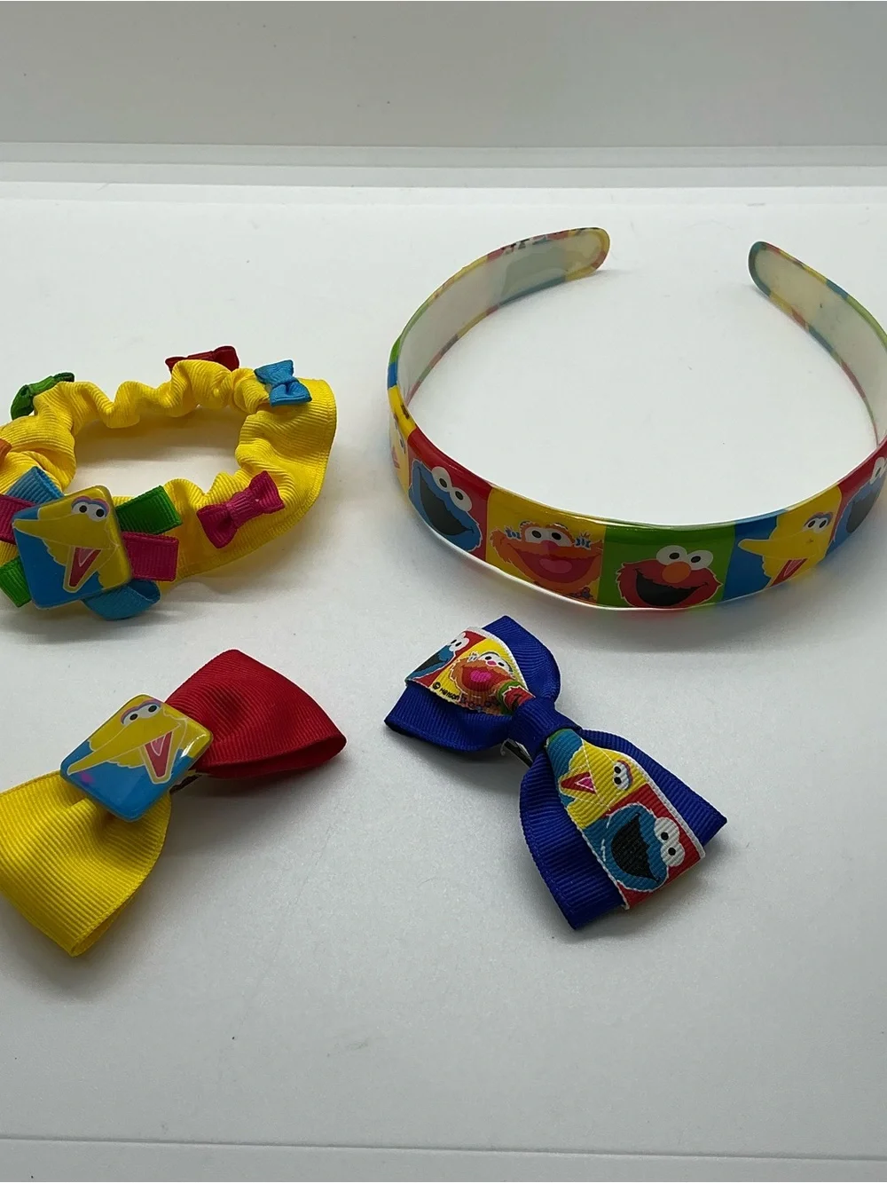 Vtg 90’s Jim Henson’s Sesame Street Hair Accessories Headband, Barrettes, Scrunc